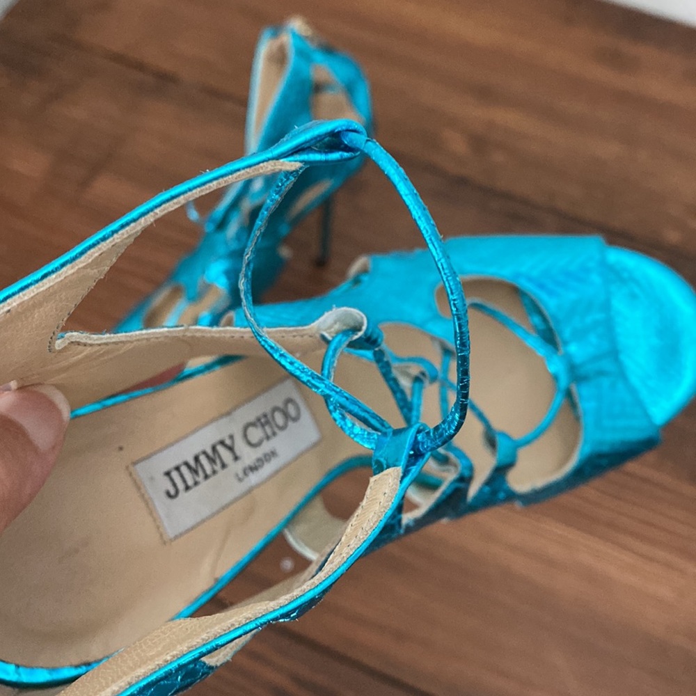 Gorgeous metallic blue Jimmy Choo heels - Picture 8 of 11